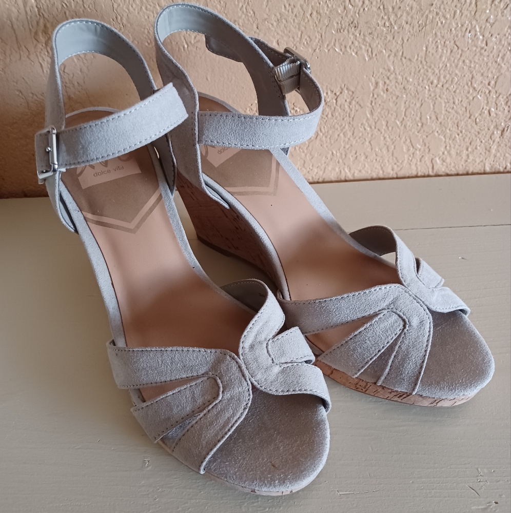 Dolce Vita- Camel/ Tan Cork Wedge/ Ankle Buckle Heels Size 7